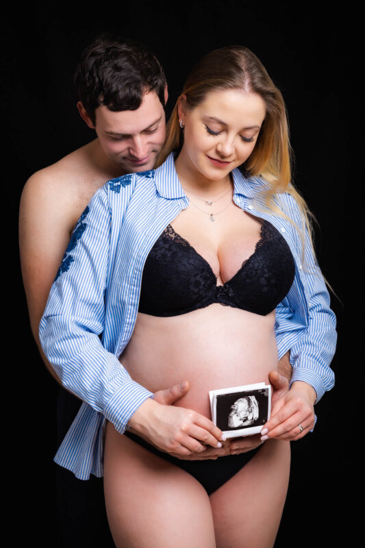 tehotenské focení s fotkou